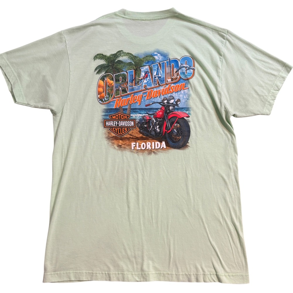Harley-Davidson Orlando Florida Graphic T-Shirt Mint Green Mens XL 2024